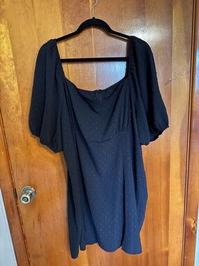 SHEIN Black Square Neck Mini Dress